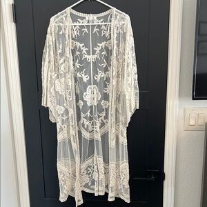 Elegant Sheer Lace Kimono